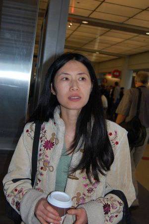 Diana Kaufman waiting at airport